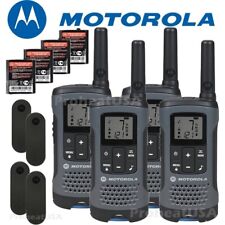 Motorola Talkabout T200 Walkie Talkie 4 Pack Set 20 Mile Two Way Radios Grey