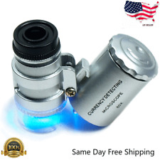60x Magnifying Loupe Jewelry Jewelers Pocket Magnifier Loop Eye Glass Led Light