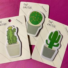 Cactus Sticky Notes Set Of 3 Cute Green Cactus Post It Notepads Nwt