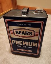  Near Mint Rare Era Sears Oil Company Motor Oil Logo 2 Gal Oil Can New-old