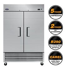 Commercial Reach-in Refrigerator Double Solid Door Stainless Steel 47 Cu.ft.