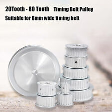 Gt2 Timing Belt Pulley 20-80 Teeth 6mm Teeth Width Bore 3mm-15mm For 3d