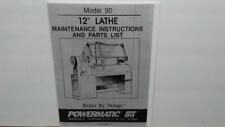Powermatic 90 12 Lathe Maintenance Parts Manual