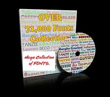 71000 Fonts Collection Software Cd Vinyl Cutter Plotter Vector Library True Type
