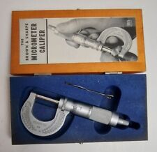 Brown Sharpe Micrometer 0 -1 13 Comes In A Wood Box With Wrench Instructions