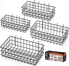Peg Board Bins And Baskets 4 Pack Square Style 4 Size Pegboard Baskets And P