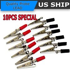 10 Pcs Electrical Test Clamps Insulated Metal Alligator Clips With Red Black