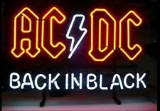 Ac Dc Acdc Back In Black 20x16 Neon Sign Bar Lamp Beer Light Gift Man Cave