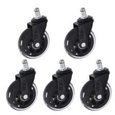 3 Office Chair Caster Rubber Swivel Wheels Replacement Heavy Duty 5 Pack