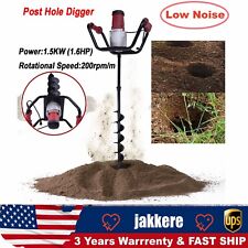 Electric Post Hole Digger Earth Auger 1500w 1.6hp 4 W Bits