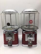 2 Two Beaver Gumball Candy Nut Bulk Vending Machine With Lock And Key Maroon