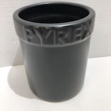 Pyrex Matte Black Utensil Holder Crock Jar Large Ceramic Caddy Container