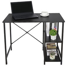 Computer Desk Pc Laptop Table Workstation Study Home Office With 2 Tier Shelves