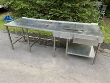 Custom Made 102 X 34 Stainless Steel Beverage Station Counter Table W Drain