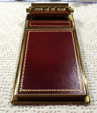 Vintage Brass Desk Calendar With Original Note Pad Holder