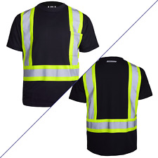 Hi Vis Black Shirt Reflective Safety Short Sleeve High Visibility