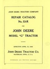 John Deere Model G Tractor Parts Catalog Manual Jd 53-r