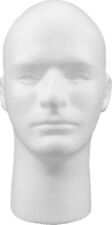 White Styrofoam Head Male Face Model Foam Mannequin Stand Form Man Display 12