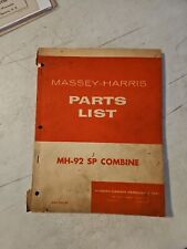 1956 Massey Harris Ferguson 92- Sp Combine Parts List