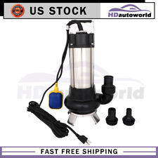 1.5hp Submersible Sewage Pump Sub Pump W42.6 Ft Cable Cast Iron Impeller