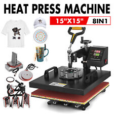 Combo T-shirt Heat Press Printing Machine 15x15 8 In 1 Sublimation Swing Away