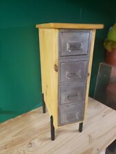 Vintage Industrial Metal Wood 4 Drawer File Storage Cabinet Heavy