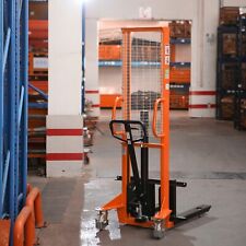 Fixed Legs Hand Pallet Stacker 1100lbs Capacity 63 Lift Height Portable Lift