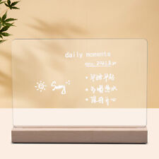 Acrylic Dry Erase Board - Wood Base W Led Desk Lamp - Decorate Your Homeoffice