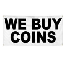 Vinyl Banner Multiple Sizes We Buy Coins Black Business Pawn Shops Outdoor