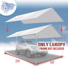 20x10 Replacement Waterproof Canopy For Carport Tent Tarp Top Shelter W Bungees