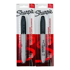 2 Markers Sharpie Super Black Permanent Marker Fine Tip 2x Ink 33101pp