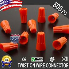 500 Orange Twist-on Wire Connector Connection Nuts 22-14 Gauge Barrel Screw