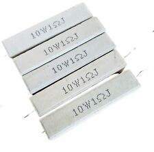 Us Stock 5pcs 1 Ohm 1rj 10 Watt Axial Ceramic Cement Power Resistor 10w New Lot