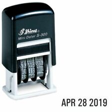 Shiny Self Inking Rubber Date Stamp S-300 Mini Line Dater - 5 Colors