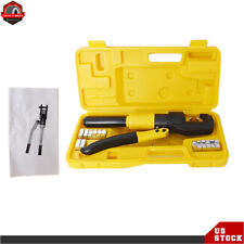 10ton Hydraulic Wire Battery Cable Lug Terminal Crimper Crimping Tool W Case Us
