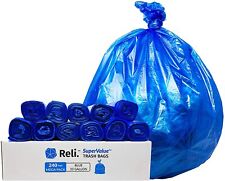 Reli. Supervalue 33 Gallon Recycling Bags 240 Count Bulk Blue Trash Bags