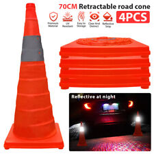4pcs Traffic Safety Cones 28 With Reflective Collar For Driveway Road Parking