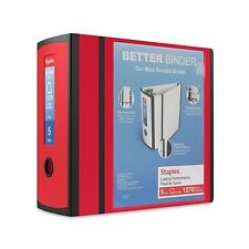 Staples Better 5-inch 3 Ring View Binder Red 1618004