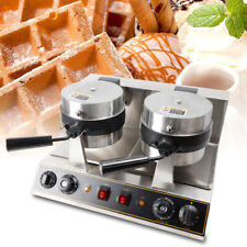 Commercial Dual Head Belgian Waffle Maker Rotation Double Waring Breakfast Maker
