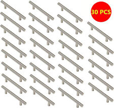 30x Solid Stainless Steel Brushed Nickel T Bar Kitchen Cabinet Handles Pulls 5