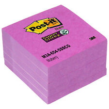 Post-it Notes 654-5sscg Mulberry Super Sticky 3 X3 Pack Of 5 Pads