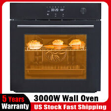 24 Electric Single Wall Oven 3000w Convection Electric Oven W 8 Cooking Modes