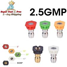 1pressure Washer Sprayer Nozzle Tip 2.5 Gpm Set Of 5 Tips 14 Connection Parts