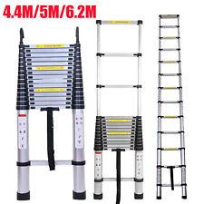 Telescoping Ladder Aluminum Extension Ladder W 2 Detachable Hooks En131 Ladders
