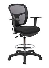 Office Factor Drafting Chair Stool Clerks Chair Fixed Arms Rest Black Chair