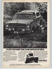 1982 Warn Truck Winch Gmc Pickup Pulling Log Photo Vintage Print Ad