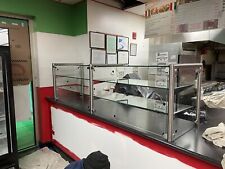 96 8ft Pizza Display Case Glass Sneeze Guard All Stainless Steel W Two Shelves