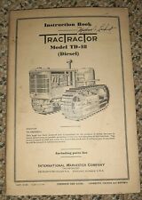1930s Tractractor Model Td-18 Diesel Instruction Book International Harvester Co