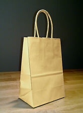100 Small Kraft Brown Paper Shopping Gift Bag With Rope Handles 5.5 X 3.25 X 8.5