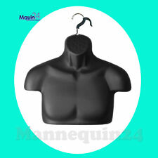 Black Free-standing Mannequin Male Torso Dress Form With Removal Hanger